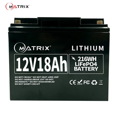 Batterie au lithium profonde rechargeable du cycle 12v 12.8v 18ah LiFePO4