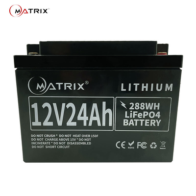 batterie profonde de l'ion 12V LiFePo4 de lithium du cycle 24Ah pour les systèmes à énergie solaire de stockage d'UPS