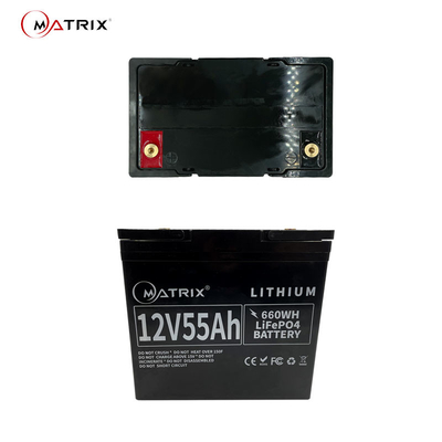 Batterie Lifepo4 BMS intégré de phosphate de fer de lithium de Matrix 12v 55Ah