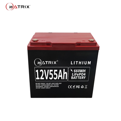 batteries profondes de marque de Matrix de cycle de batterie de phosphate de fer de lithium de 12V 55Ah