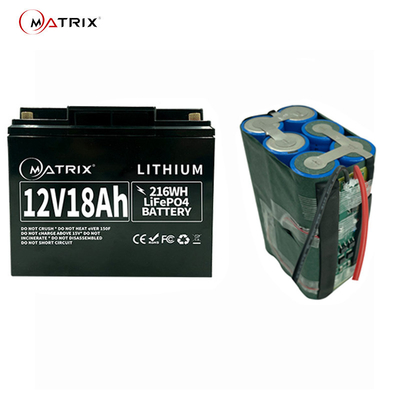 batterie Lifepo4 de phosphate de fer de lithium de 12.8v 18ah pour la hausse d'acide de plomb