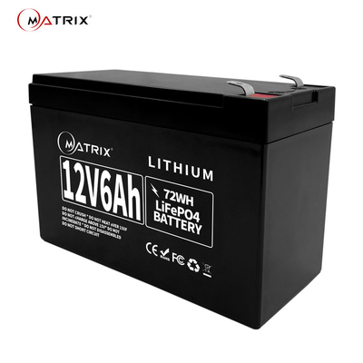 batterie LiFEPO4 de fer de lithium de 12V 6Ah