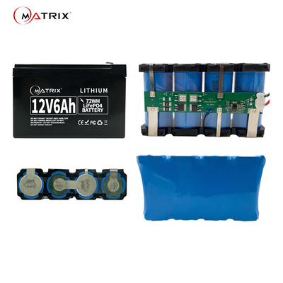 batterie LiFEPO4 de fer de lithium de 12V 6Ah